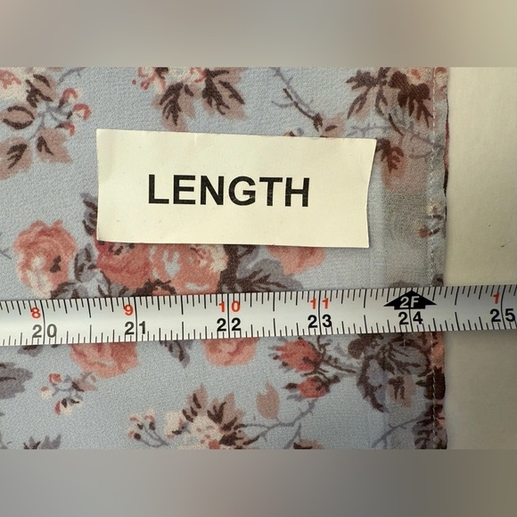 Rachel Parcell Blue & Pink Floral Blouse Women LS Lined Size L EUC Coquette Chic - Picture 13 of 13